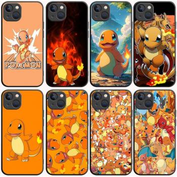 B-66 Pokemon Charmander Black Case for Samsung S24 S23 S22 S21 S20 FE S10 Lite Ultra S7 S8 S9 Plus A05S A11 A12 A13 A15 A22 A24 A25 A32 A52 A71 5G Samsung A13 4G ebony