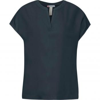 Street One Damen Kurzarmbluse aus Viskose mit modischem Design in Vintage Green