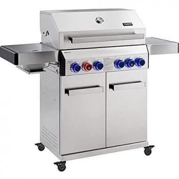 TAINO Platinum 4+2 Gasgrill – Edelstahl-Design, 4 Hauptbrenner, Seitenbrenner & Gusseisenrost