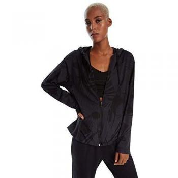 Schwarzes Desigual Sweatshirt – Zippered Pleated Hoodie, 38