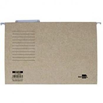10 Carpetas colgantes FOLIO PROLONGADO visor superior kraft natural