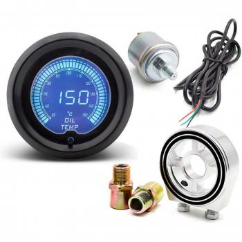 Medidor de Temperatura de Aceite 52mm con Pantalla LCD y Filtro