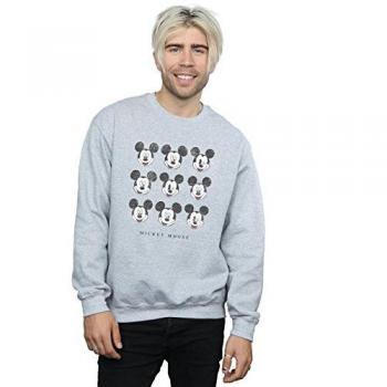 Disney Mickey Mouse Wink and Smile Sweatshirt, Sport Grey, Large