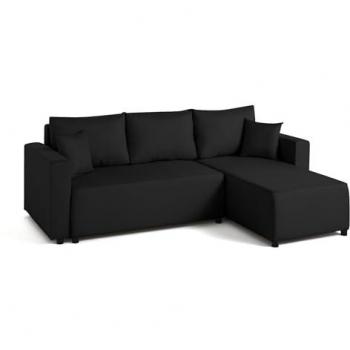 Best Mobilier Canapé d'angle noir réversible 4 places