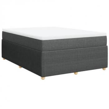 Dunkelgraues Boxspringbett 160x200 cm – VidaXL Komfortset