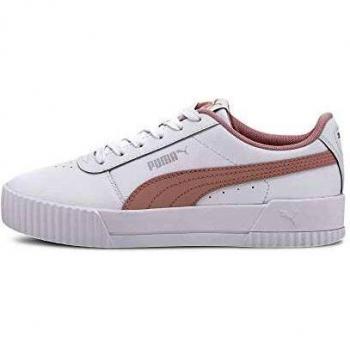 Girls’ Puma Carina White Peachskin Sneakers – 5 UK