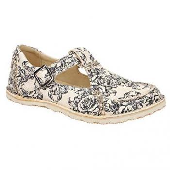 Eject 10077.008 Soft‑Slippers Damen – Off‑White Blumenmuster