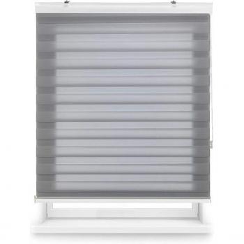 Blindecor Estor Noche y Día Premium – Telas 117x175 cm – Gris Plateado
