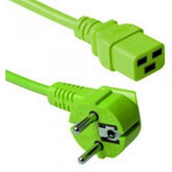 Cable de corriente Schuko macho angulado C19 verde 1,80 m
