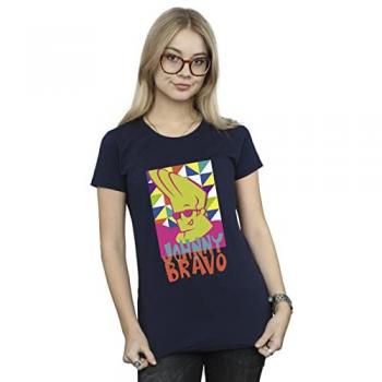 Multi Triangles Pop Art Cotton T‑Shirt – Navy – Women’s – Large