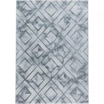 Designer‑Teppich 80×150 cm – Kurzflor Rauten, Marmoroptik, rechteckig, pflegeleicht