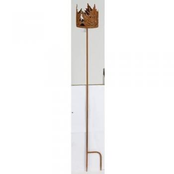Gartenstecker Metall Kerzenhalter Blätter 102cm Dekoration Erdspieß