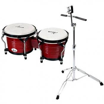 Ensemble XDrum Bongo Pro Vintage avec pied et peaux en bois de bouleau