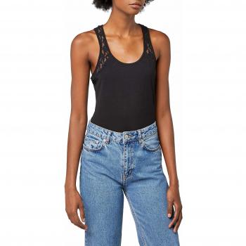 Top de encaje sin mangas VERO MODA, modelo VMMAXI MY SOFT LACE BOXER, color negro, talla 34