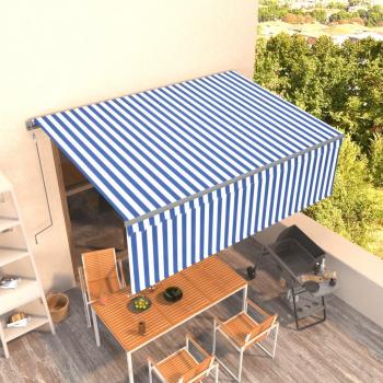 Store banne automatique 4x3 m bleu et blanc