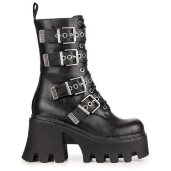 Black Hysteria Platform Ankle Boots – Bold Statement – UK 6