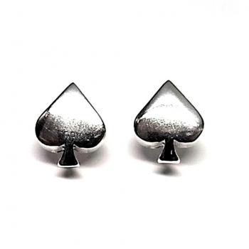 Pendientes 12 mm Inmaculada Romero: As de Picas en Plata Ley 925