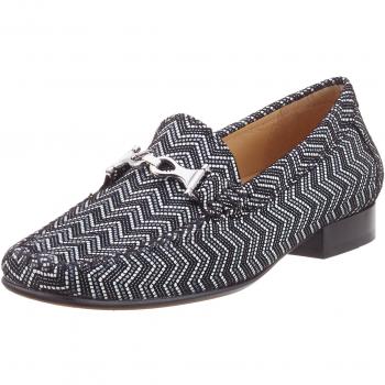 Sioux Damen Mokassin Slipper, Schwarz