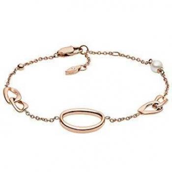 Pulsera de acero chapado en oro rosa Fossil JF03347791