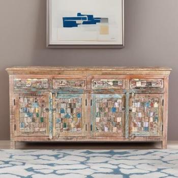 Buffet en Bois Recyclé 4 Portes 4 Tiroirs LILA