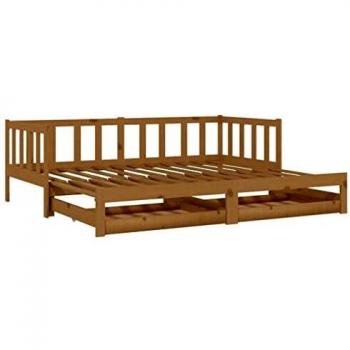 VidaXL Dnevni ležaj na izvlačenje 2x(90x200) cm boja meda od borovine