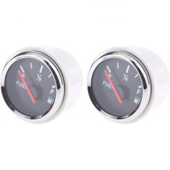 2pcs 2 Boat Fuel Level Indicator Meter IP67 Waterproof Black