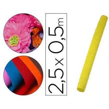 Papel Crespón Liderpapel Color Amarillo Fluorescente Rollo 50x25 cm 34g/m²
