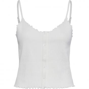 Weißer Camisole mit Kräusel-Saum, XL, ein Teil, 100 g/m²