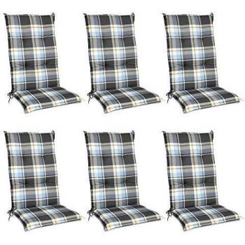 Sunny 120x50x6 Set di 6 Cuscini – Comfort Extra – Blu Resistenti UV