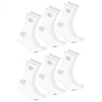 Chaussettes Wilson Pure – Pack 6 paires, blanc, coton, mi-haute