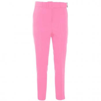 Pink Crepe Trousers with Ribbon Belt for Women