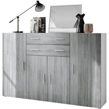 Aron Hochregal 166,5 × 106,5 × 35 cm – Weiß matt/Avola Anthrazit