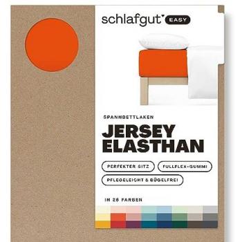 Spannbettlaken SCHLAFGUT EASY Jersey Elasthan Laken Gr. B/L: 120-130 cm x 200-220 cm, 1 St., Jersey, 120-130 x 200-220 cm 30 cm, rot (red mid) MADE IN GREEN by OEKO-TEX