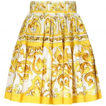 Summer Blossom A‑Line Cotton Skirt – D&G, M