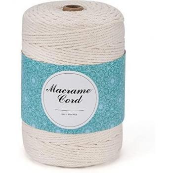 DIY Makramee Wandhänger Garn Beige – 300m Baumwolle