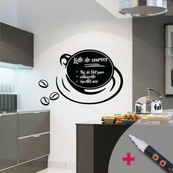 Sticker café chic craie liquide blanche