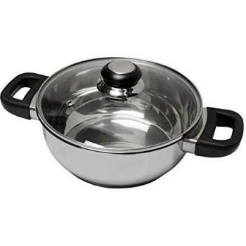 Pentola Inox 24 cm con coperchio vetro Saphir Bakelite Baumalu