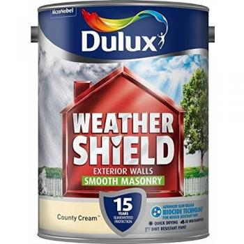 WeatherShield Smooth Masonry Paint by Dulux, 5 L, County Cream
