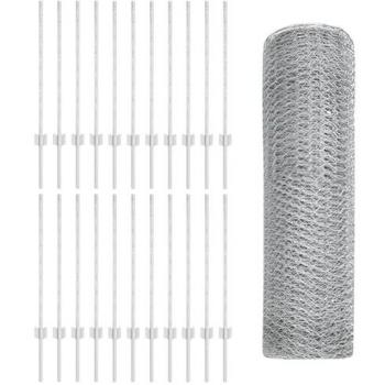 VidaXL Clôture avec poteau Argenté 0,8 x 50 m Acier