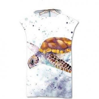 Turtle Print Bathrobe for Beach