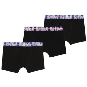 Pack de 3 Boxers Garçon Noir Coton Stretch avec Ceinture Colorée