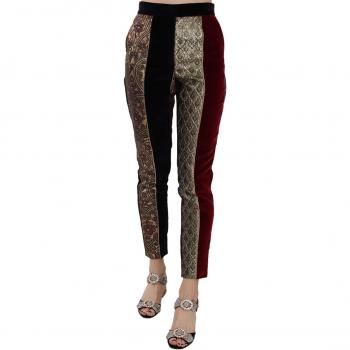 Dolce & Gabbana Multicolor Woven Cropped Tapered Pants