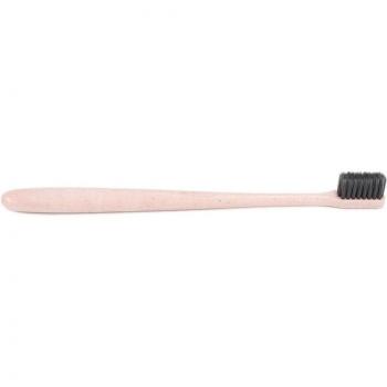 Soft Bamboo Charcoal Toothbrush with Portable Wheat Straw Handle and Tongue Cleaner