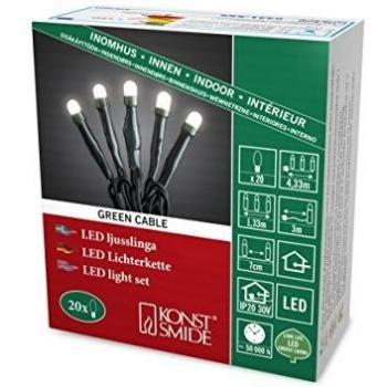 Konstsmide 6341-120 Lichterkette, gefrostete LEDs, 20 warmweiße Lichter