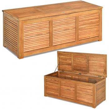 Contenedor de Almacenamiento de Madera Acacia, Banco para Jardín, Capacidad de Carga 160 kg, 120 x 45 x 45 cm