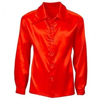 Widmann Disco‑Style Satin Shirt – 70er Jahre, Rot