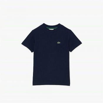 T-shirt blu logo ricamo