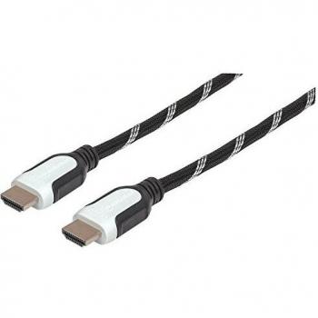 Manhattan 354776 HDMI-Kabel 2m mit Ethernet und geflochtener Ummantelung