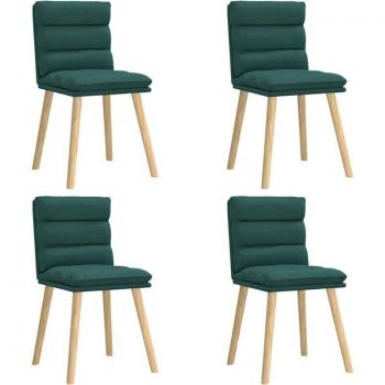 Set di sedie da tavolo 4 pezzi in tessuto verde scuro – vitaXL