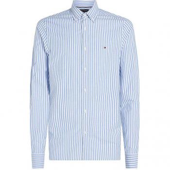 Tommy Hilfiger Camicia a righe in cotone Azzurro Taglia XL